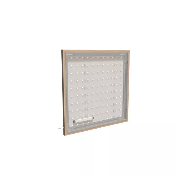100x100cm - ścienna rama S50T LED, profil srebrny, ramka DECO D2 Dąb