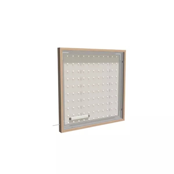 100x100cm - ścienna rama S50T LED, profil srebrny, ramka DECO D3 Dąb