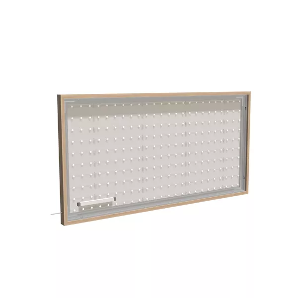 200x100cm - ścienna rama S50T LED, profil srebrny, ramka DECO D3 Dąb