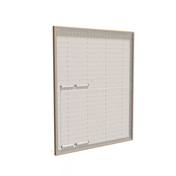200x250cm - ścienna rama S50T LED, profil srebrny, ramka DECO D3 Dąb