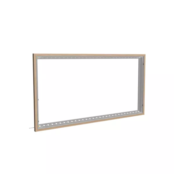 200x100cm - ścienna rama S100T LED, profil srebrny, ramka DECO D2 Dąb