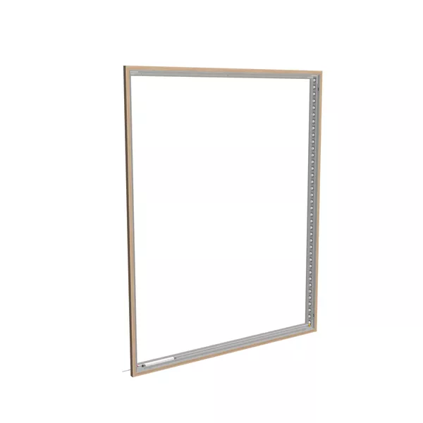 200x250cm - ścienna rama S100T LED, profil srebrny, ramka DECO D2 Dąb