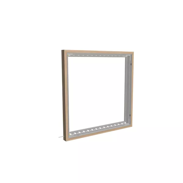 100x100cm - ścienna rama S100T LED, profil srebrny, ramka DECO D3 Dąb