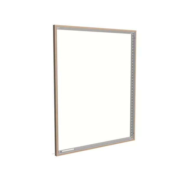 200x250cm - ścienna rama S100T LED, profil srebrny, ramka DECO D3 Dąb