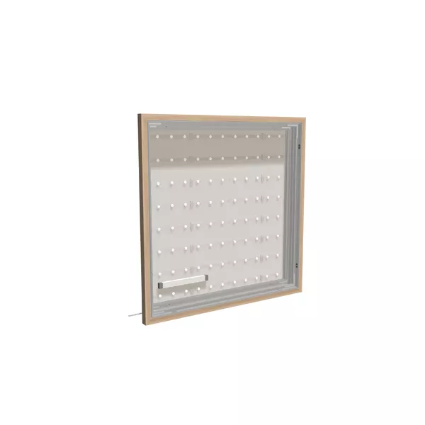 100x100cm - ścienna rama S100T LED tylne, profil srebrny, ramka DECO D2 Dąb