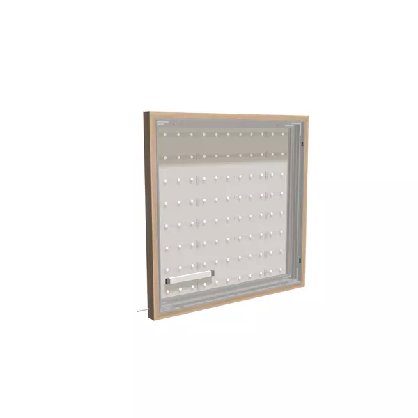100x100cm - ścienna rama S100T LED tylne, profil srebrny, ramka DECO D3 Dąb