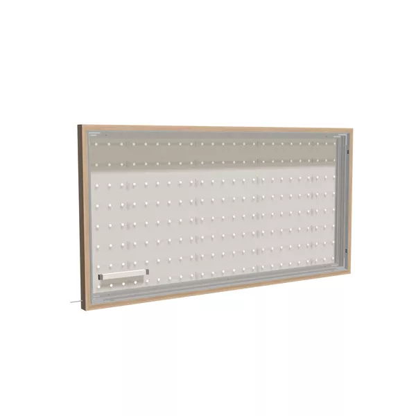 200x100cm - ścienna rama S100T LED tylne, profil srebrny, ramka DECO D3 Dąb