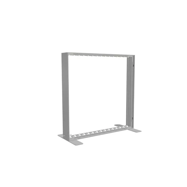 100x100cm - stojąca rama S150D LED, profil srebrny, stopy