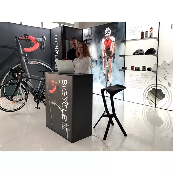 60x100cm - lada Modularico M100LED, czarna, grafika na tkaninie