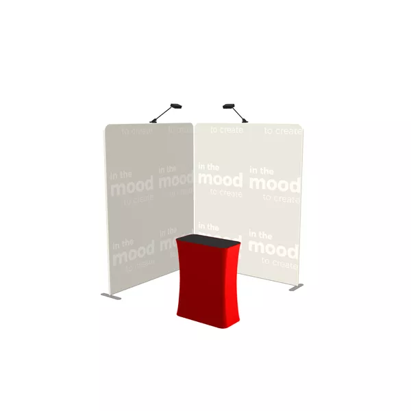 Modularico S30, układ L, 200x200cm, lampy Led, lada Ariete