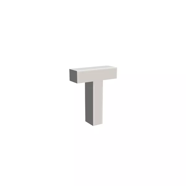 15cm - litera 3D model P 40mm, bez oświetlenia, lico kompozyt biały