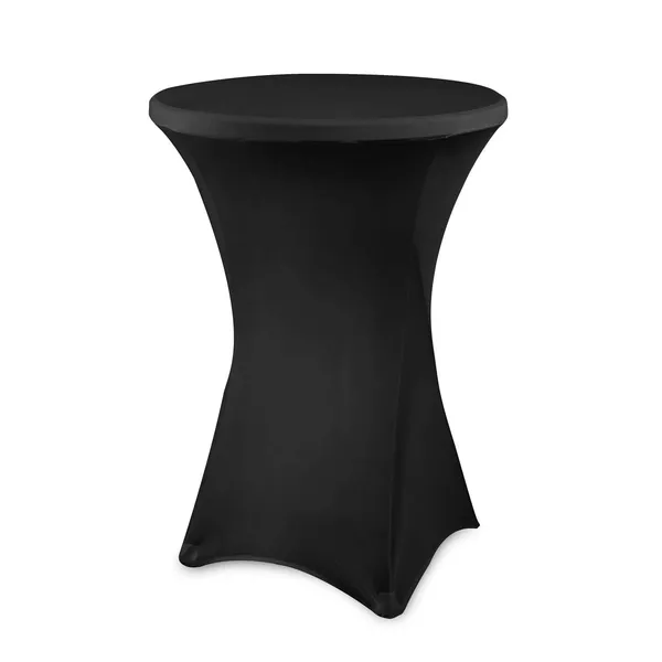 Obrus elastyczny czarny na stolik koktajlowy 80cm