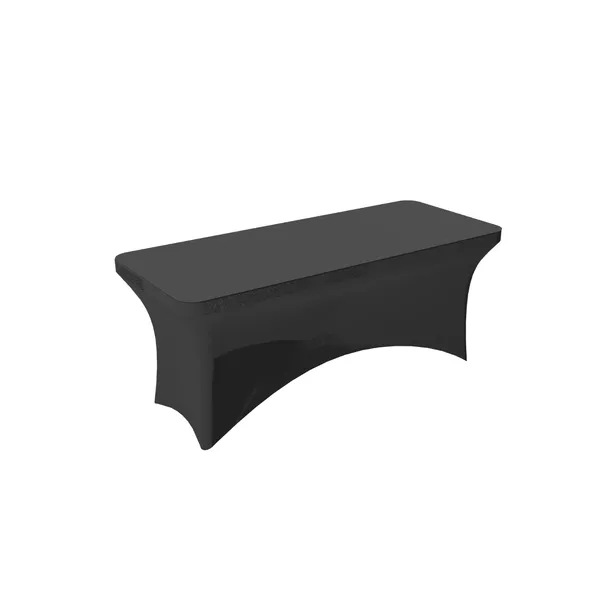 Obrus elastyczny czarny na stolik eventowy prostokątny 180x75cm