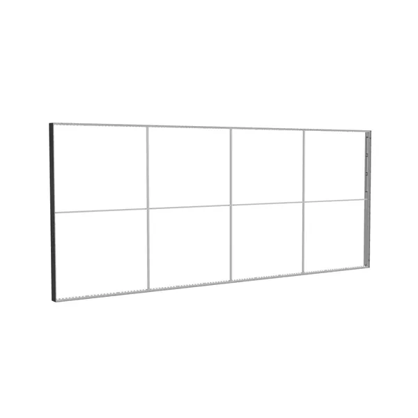 600x250cm - ściana standardowa z wyjściem górnym Modularico M150LED, profil czarny