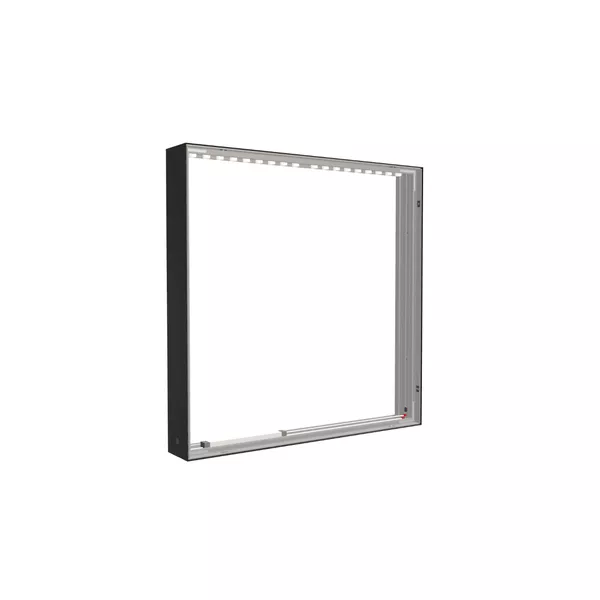 100x100cm - ściana standardowa z wyjściem górnym Modularico M150LED, profil czarny