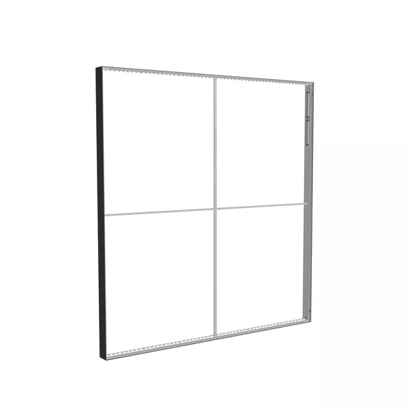 285x300cm - ściana standardowa Modularico M150LED, profil czarny