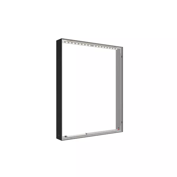 100x125cm - ściana standardowa z wyjściem górnym Modularico M150LED, profil czarny