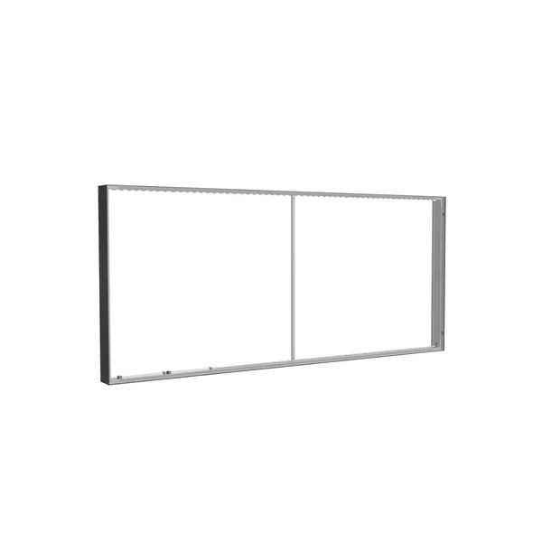 285x125cm - ściana standardowa z wyjściem górnym Modularico M150LED, profil czarny