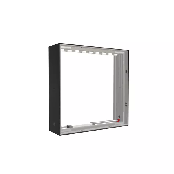 50x50cm - ściana standardowa z wyjściem górnym Modularico M150LED, profil czarny