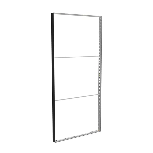185x400cm - ściana standardowa z wyjściem górnym Modularico M150LED, profil czarny