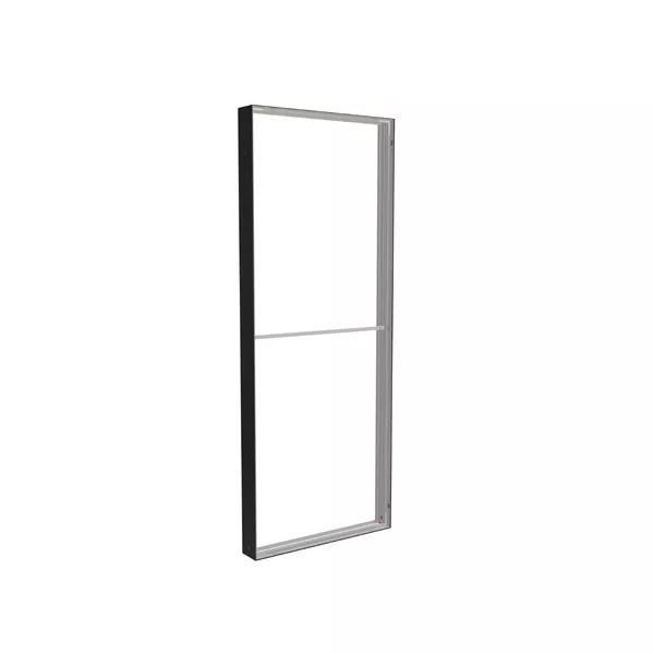 98x250cm - ściana standardowa z wyjściem górnym Modularico M150, profil czarny