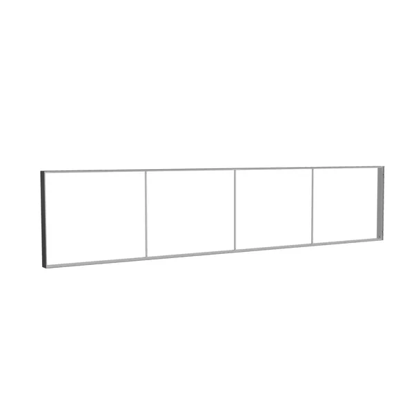 585x125cm - ściana standardowa z wyjściem górnym Modularico M150, profil czarny