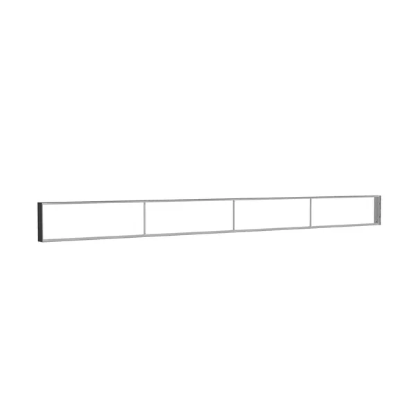 600x50cm - ściana standardowa z wyjściem górnym Modularico M150, profil czarny