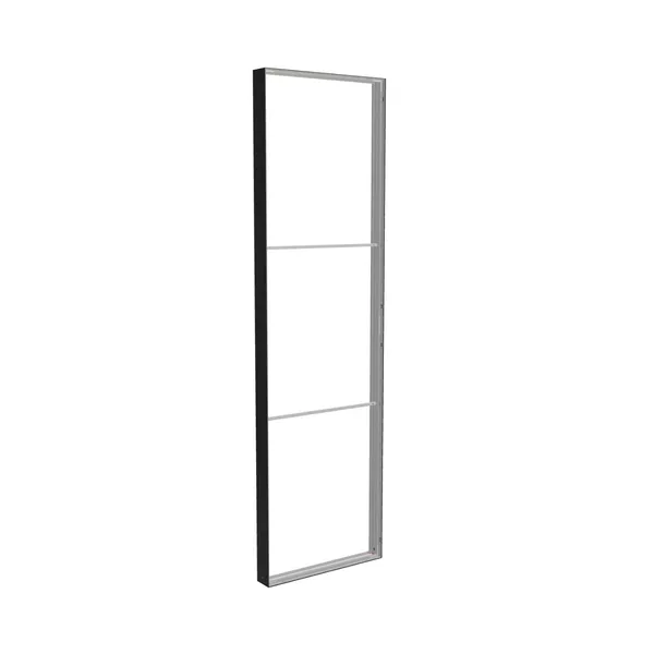 100x350cm - ściana standardowa z wyjściem górnym Modularico M150, profil czarny