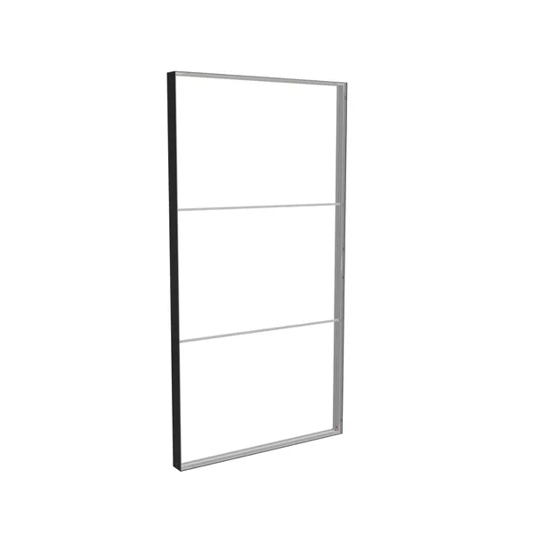 185x350cm - ściana standardowa z wyjściem górnym Modularico M150, profil czarny