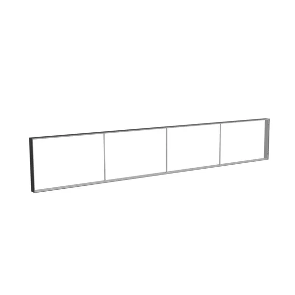 600x100cm - nadstawka ściany Modularico M150, profil czarny