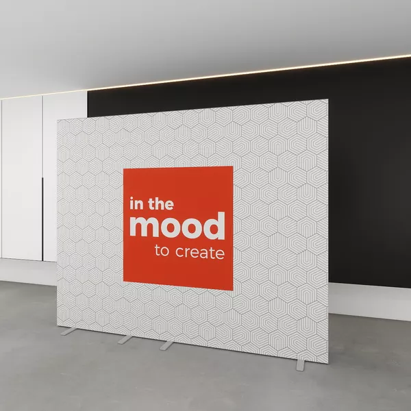 250x200cm - Smart Frame QUICK stand, 1x100cm + 1x150cm, single-sided graphic Decor 210