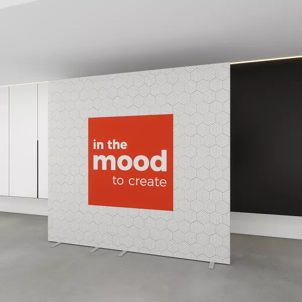 250x230cm - Smart Frame QUICK stand, 1x100cm + 1x150cm, single-sided graphic Decor 210