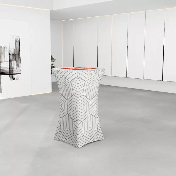 Cocktailtisch 80cm, Husse mit Grafik auf Super Stretch Stoff