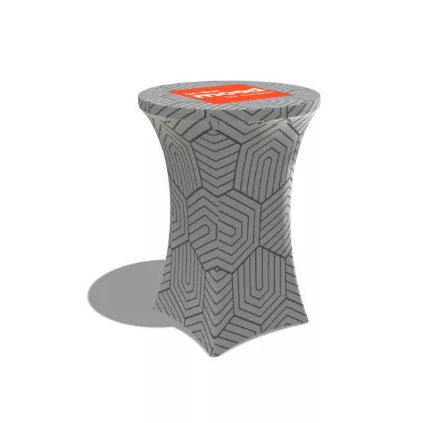 Cocktailtisch 80cm, Husse mit Grafik auf Super Stretch Stoff