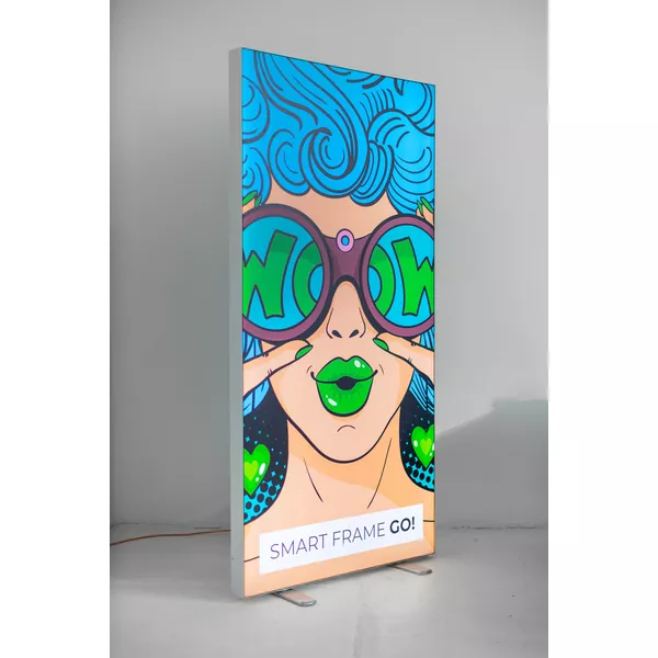 100x230cm - ścianka Smart Frame GO Led, czarna, grafika dwustronna Samba ST Sub