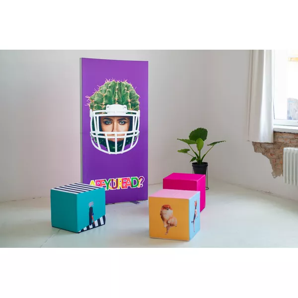 100x200cm - Smart Frame GO LED wall, black, double-sided graphic Samba ST Sub