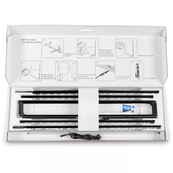 100x230cm - ścianka Smart Frame GO Led, czarna, grafika dwustronna Samba ST Sub