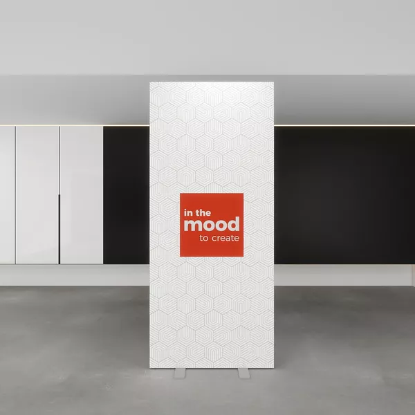 100x230cm - ścianka Smart Frame GO Led, srebrna, grafika dwustronna Samba ST Sub