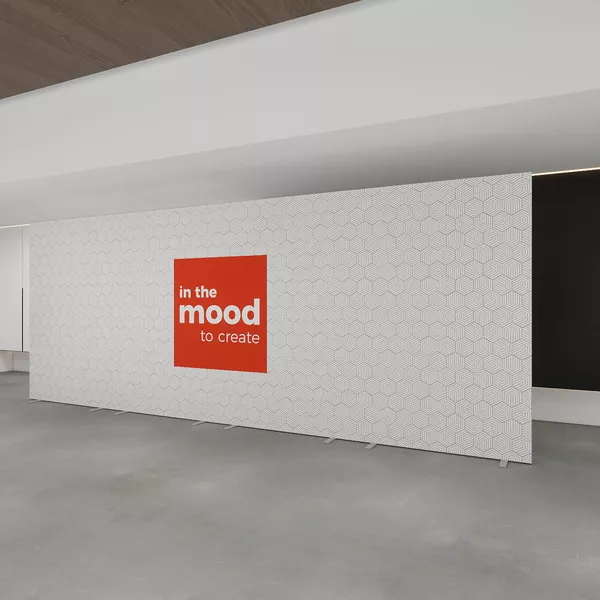 600x230cm - Smart Frame QUICK Stand, 4x150cm, doppelseitige Grafik Decor 210