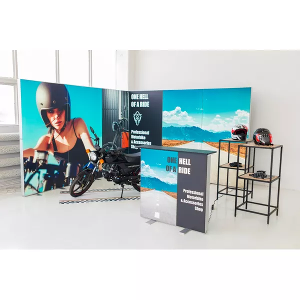 100x250cm - ścianka Smart Frame GO Led, czarna, grafika dwustronna Samba ST Sub