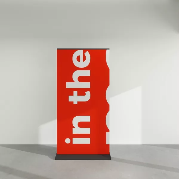 Roll-up Meles Black 100cm, grafika Blockout Whiteback
