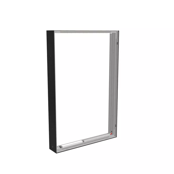 83x125cm - ściana standardowa z wyjściem górnym Modularico M150LED, profil czarny