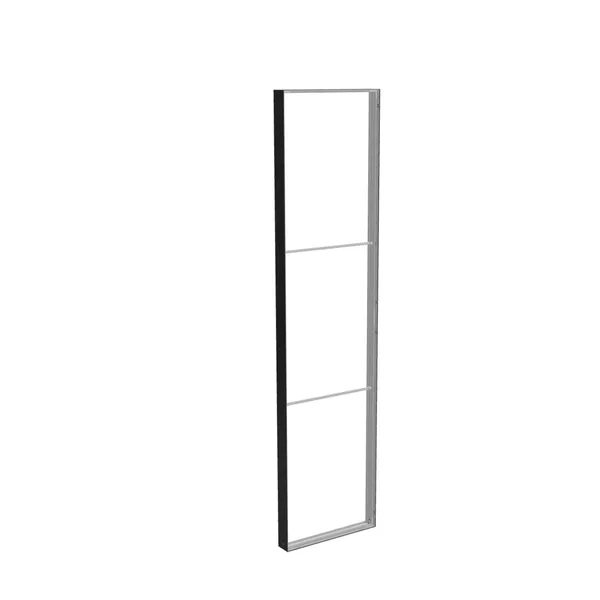 98x400cm - ściana standardowa z wyjściem górnym Modularico M150, profil czarny