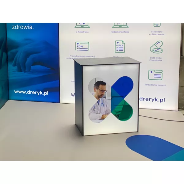 80x100cm - lada Modularico M100LED dwustronna pełna, czarna, grafika na tkaninie