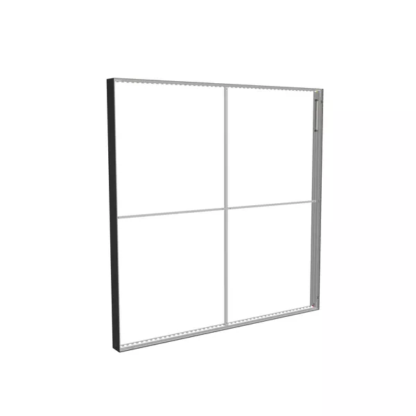 250x250cm - ściana standardowa z wyjściem górnym Modularico M150, profil czarny