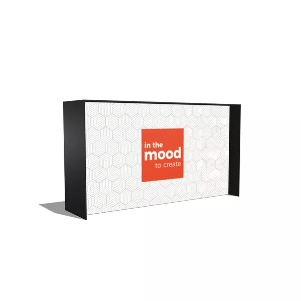 200x110cm - lada wysoka dwustronna Modularico M150LED, czarna, grafika na tkaninie