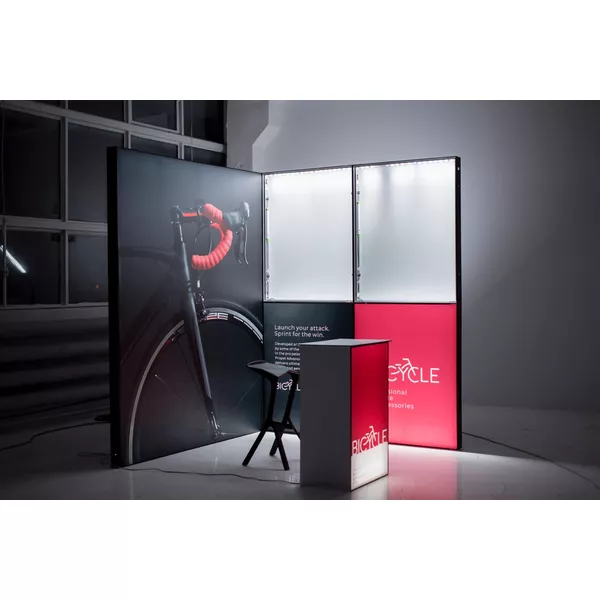 80x100cm - lada Modularico M100LED zamykana, biała, grafika na tkaninie