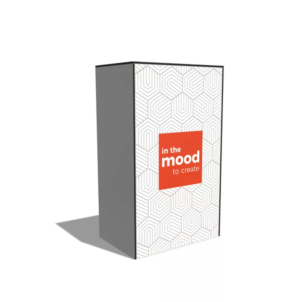60x100cm - lada Modularico M100, biała, grafika na tkaninie