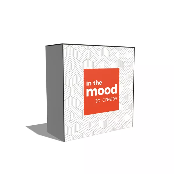 100x100cm - lada Modularico M100 zamykana, biała, grafika na tkaninie