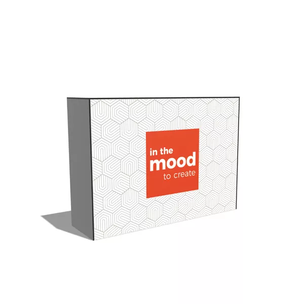 140x100cm - lada Modularico M100 dwustronna pełna, biała, grafika na tkaninie